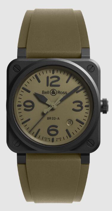 Bell & Ross NEW BR 03 MILITARY CERAMIC Replica Watch BR03A-MIL-CE/SRB